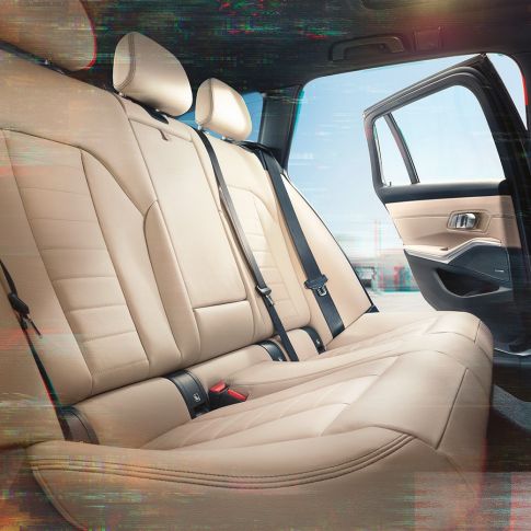 BMW 3er Touring, detailed view of the rear seat BMW 3er Touring, detailed view of the rear seat with upholstery
