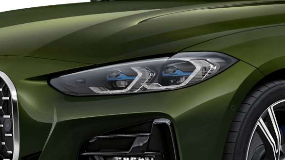 Laserlights BMW 4 Series Convertible G23 2020 BMW 4 Series Convertible G23 2020 San Remo Green metallic laserlights close-up