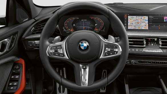 M Sports steering. BMW M135i xDrive with M Sports steering.
