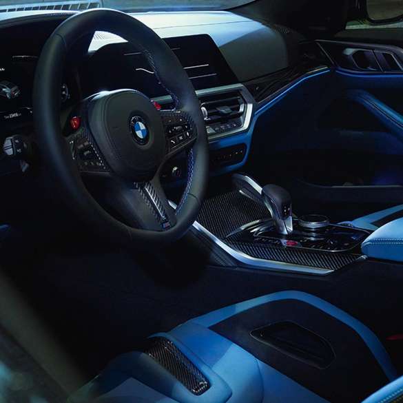 M Design BMW M5 Competition F90 LCI Facelift 2020 three-quarter front view M Design BMW M5 Competition F90 LCI Facelift 2020 BMW Individual Imola Red three-quarter front view