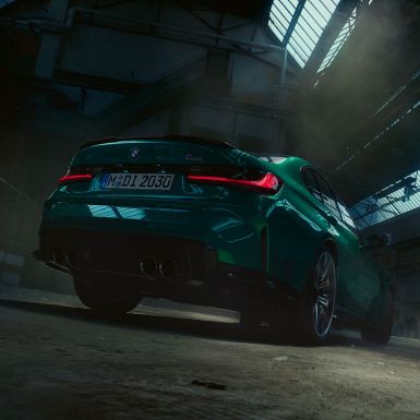 BMW M3 Competition Saloon 2020 three-quarter rear view BMW M3 Competition Saloon 2020 three-quarter rear view