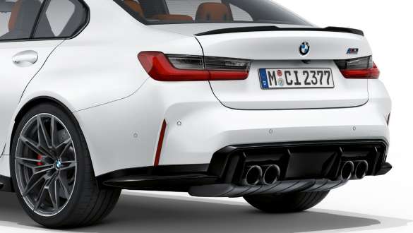 Rear design BMW M3 Competition Saloon Frozen Brilliant White metallic G80 2020 BMW M3 Competition Saloon G80 2020 Frozen Brilliant White metallic Rear design rear view