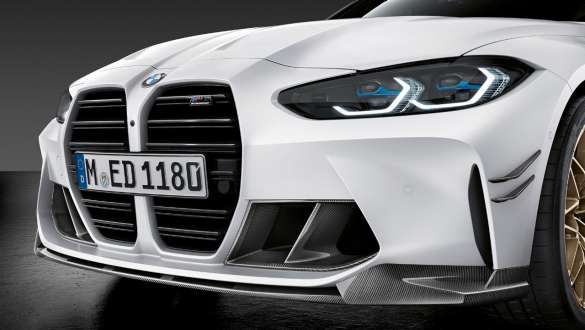 M Performance front splitter, carbon fibre BMW M3 Saloon G80 2020 BMW M3 Saloon G80 2020 M Performance front splitter, carbon fibre close-up