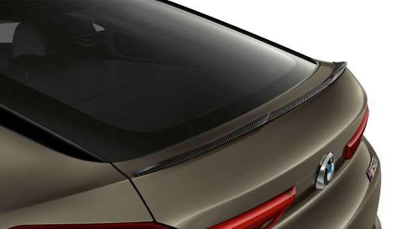 BMW X6 M50i rear spoiler Close-up BMW X6 M50i M carbon rear spoiler SUV