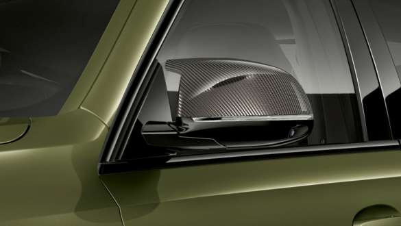 M carbon mirror caps BMW X6 M Competition M carbon mirror caps BMW X6 M Competition F96 2020 BMW Individual Special Paint Urban Green SUV exterior