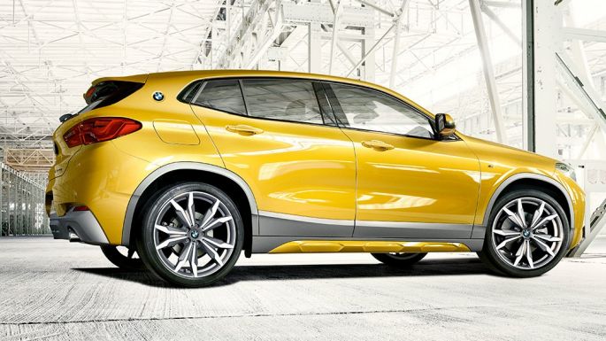 BMW X2 2018 F39 Galvanic Gold metallic side view