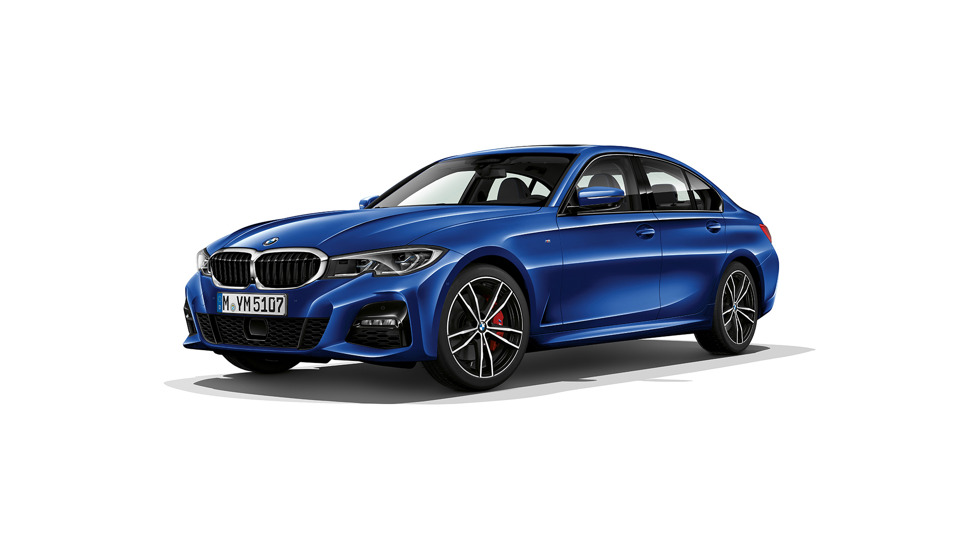 BMW 3 Series Saloon, Model M Sport. Side still shot of BMW 3 Series Saloon as Model M Sport.