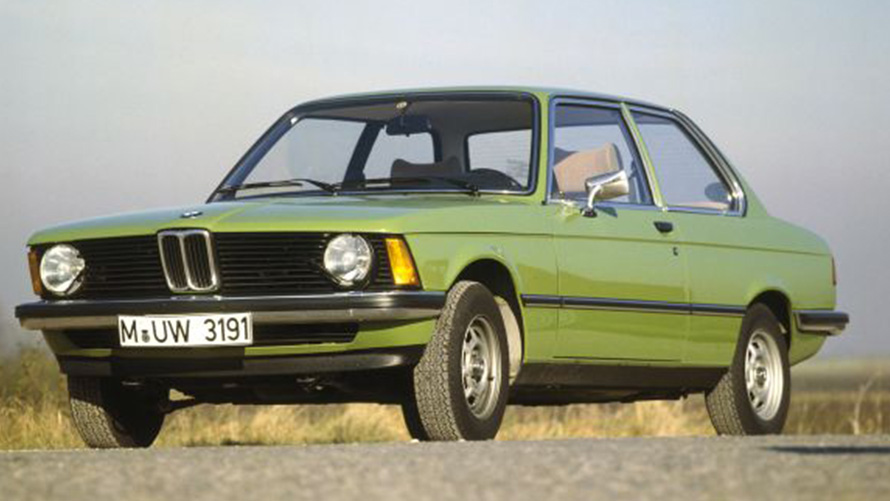 BMW 3 Series Saloon E21 first generation three-quarter front view on the street BMW 3 Series models BMW 3 Series Saloon E21 first generation three-quarter front view on the street