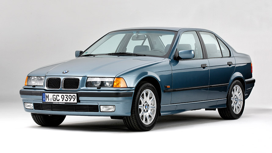 BMW 3 Series Saloon E36 third generation three-quarter front view BMW 3 Series models BMW 3 Series Saloon E36 third generation three-quarter front view