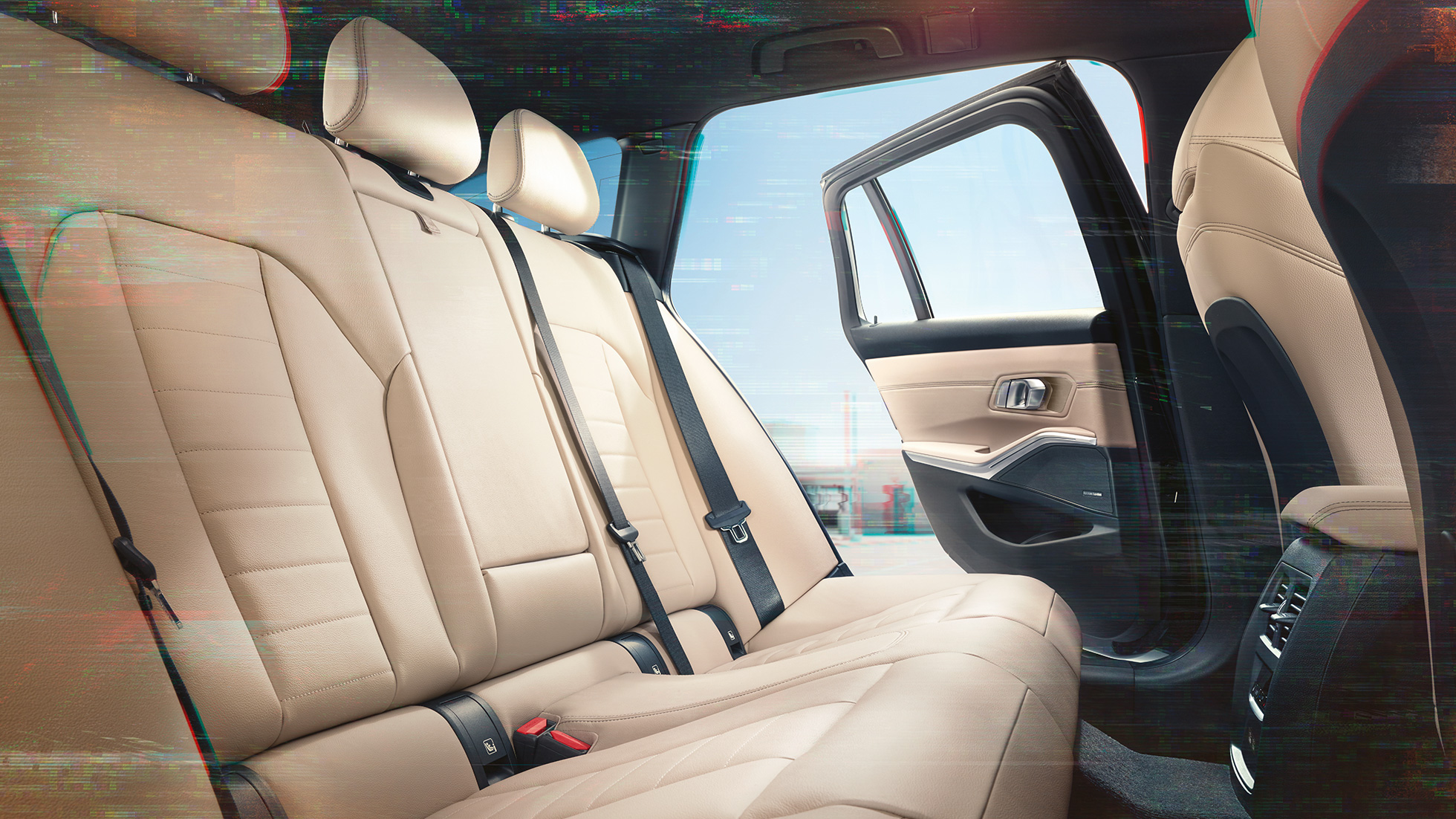 BMW 3er Touring, detailed view of the rear seat BMW 3er Touring, detailed view of the rear seat with upholstery