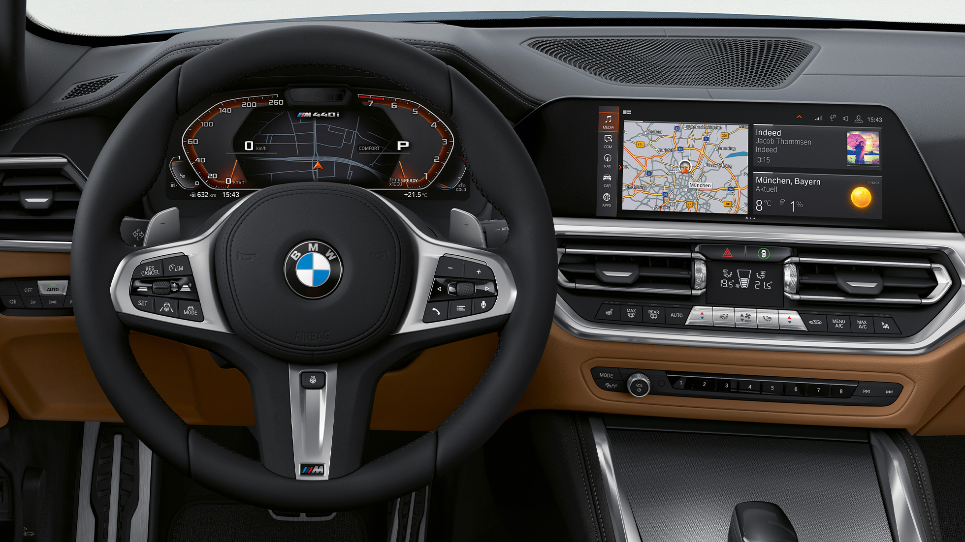 Steering wheel and voice assistant BMW 4 Series Coupé G22 BMW 4 Series Coupé G22 2020 interior steering wheel and voice assistant