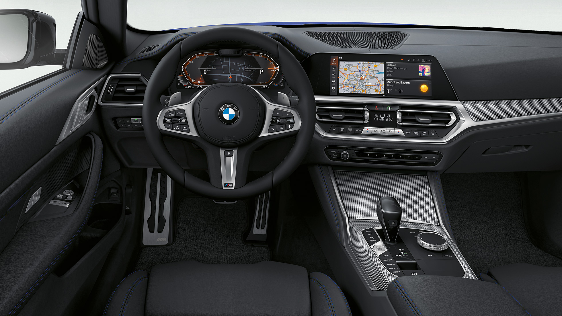 Upholstery BMW 4 Series Coupé M Sport package G22 2020 Upholstery in Exclusive Leather BMW 4 Series Coupé G22 2020 M Sport package interior