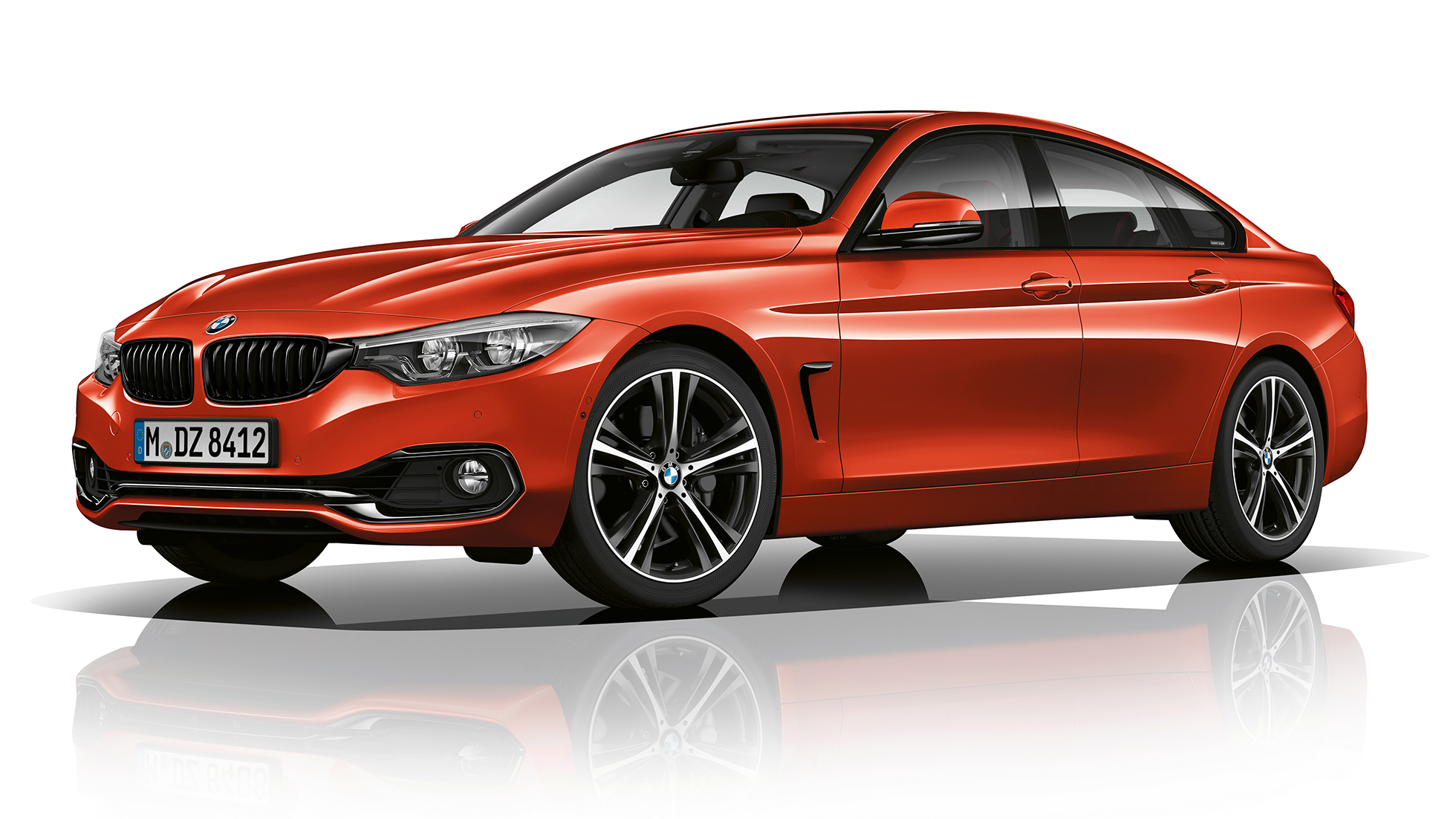 BMW 4 Series Gran Coupé, Model Sport Line three-quarter front shot BMW 4 Series Gran Coupé, Model Sport Line three-quarter front shot