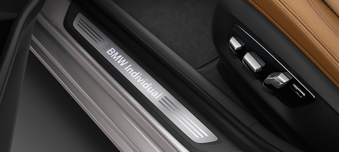 BMW Individual entry sill BMW 5 Series Saloon BMW Individual BMW 5 Series Saloon G30 Rhodonite Silver entry sill