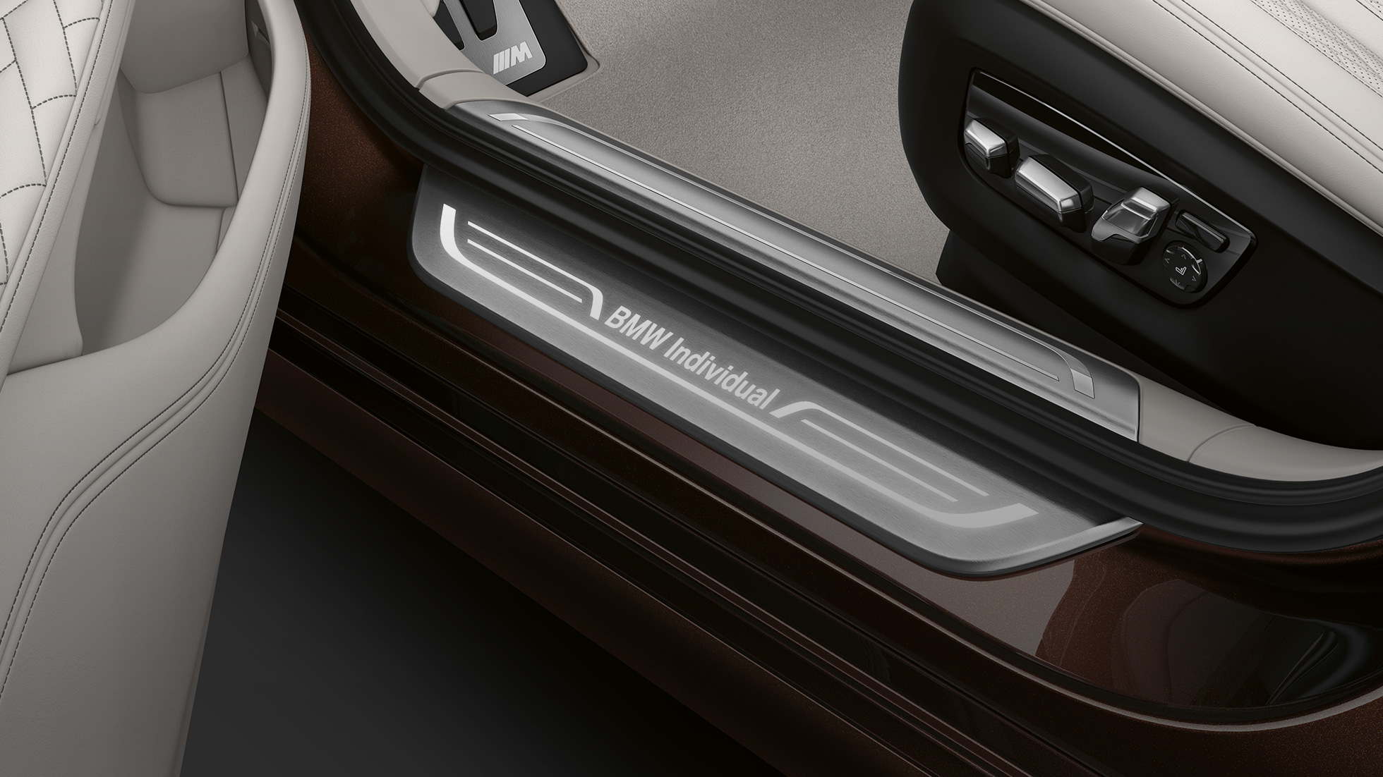 BMW Individual 7 Series Saloon entry sill BMW 7 Series Saloon: entry sill with BMW Individual lettering