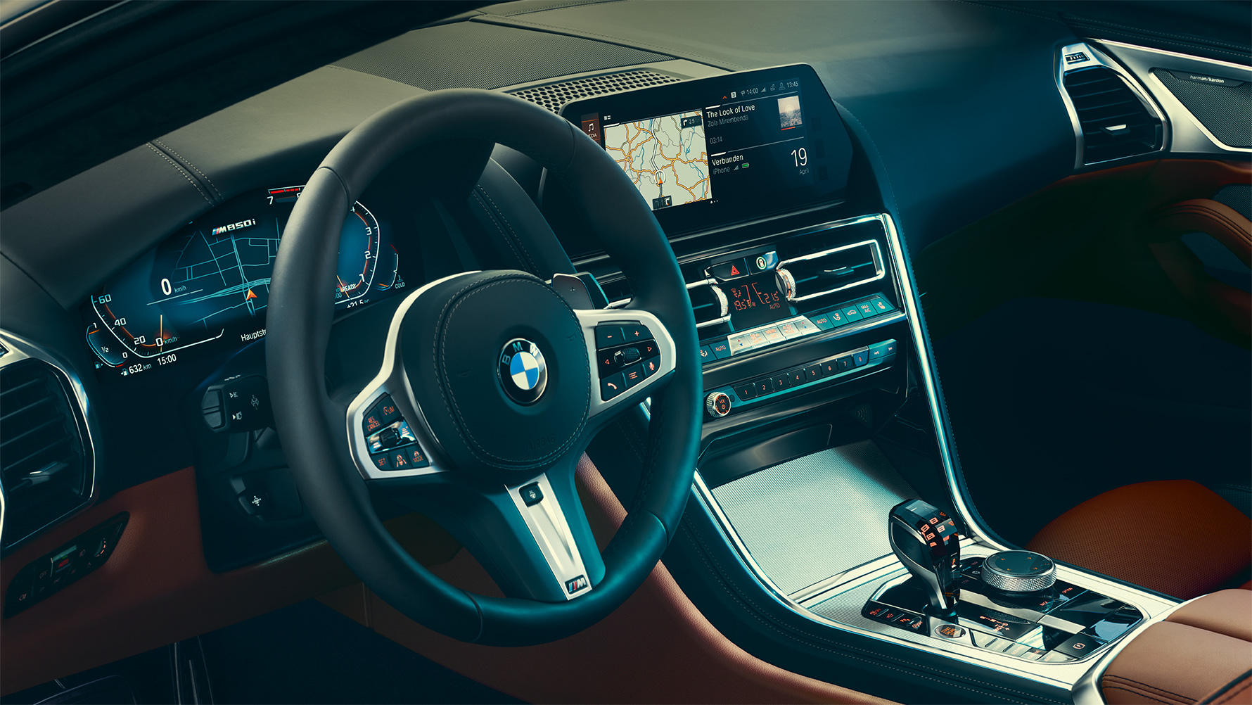 BMW 8 Series Coupé, cockpit Close-up of the BMW 8 Series Coupé cockpit.
