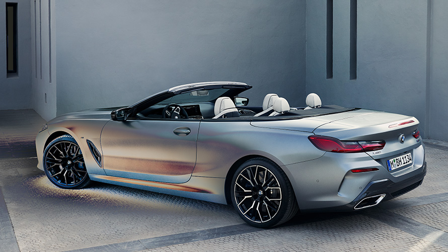 BMW 8 Series Convertible (G14) three-quarter side view standing BMW 8 Series Convertible (G14) three-quarter side view standing