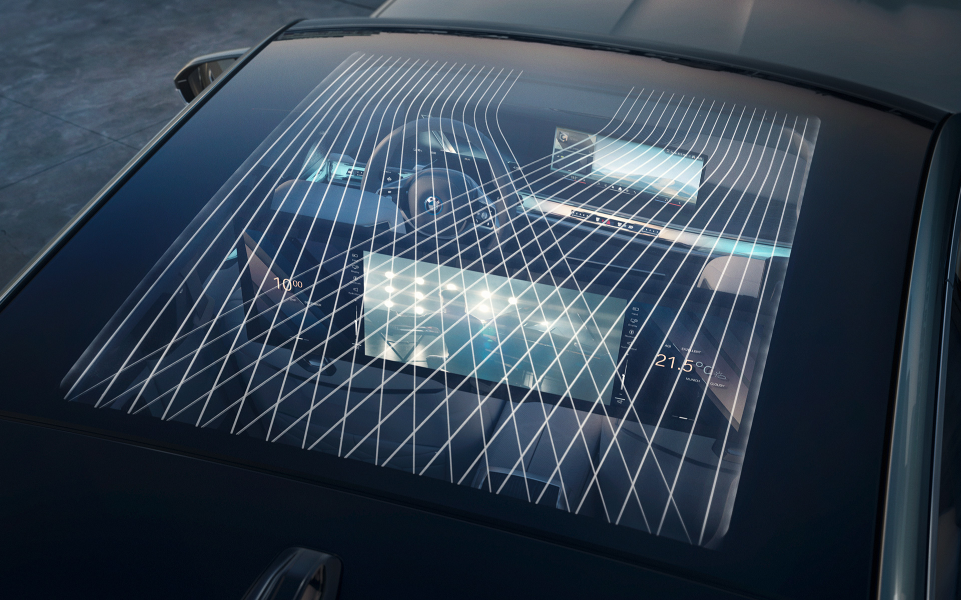 Panorama glass roof Sky Lounge BMW i7 Saloon G70 Interior Panorama glass roof Sky Lounge Illuminated BMW i7 Saloon G70 interior