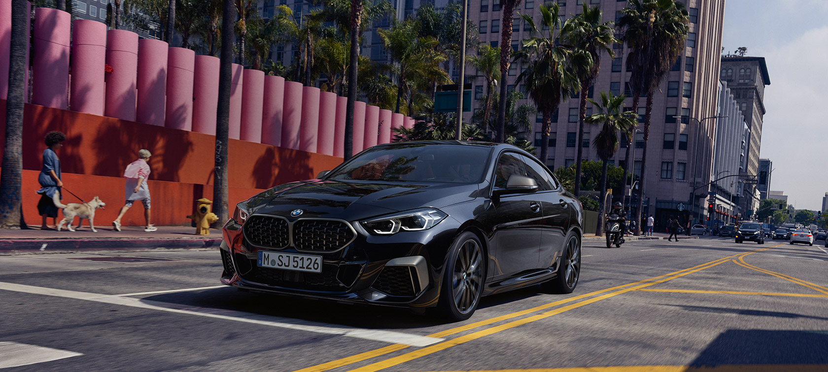BMW M235i xDrive Gran Coupé 2020 Black Sapphire metallic F44 three-quarter front view