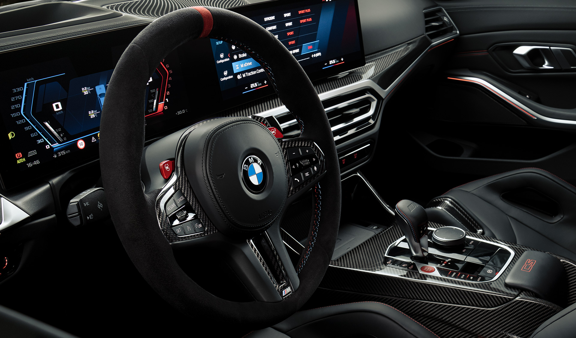 M Leather steering wheel alcantara BMW M3 CS G80 BMW M3 CS G80 M Leather steering wheel Alcantara