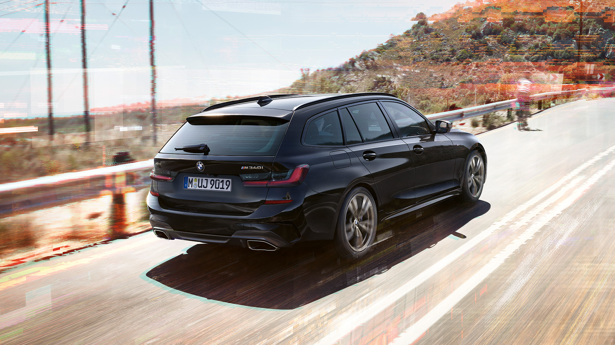 Rear design exhaust tailpipes BMW M340i xDrive Touring, rear design exhaust tailpipes