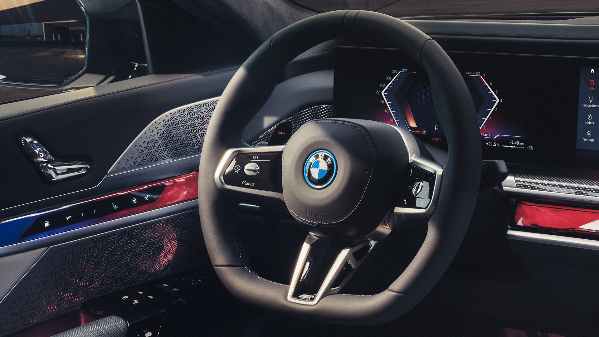 M leather steering wheel BMW M760e xDrive Saloon G70 M leather steering wheel BMW M760e xDrive Saloon G70
