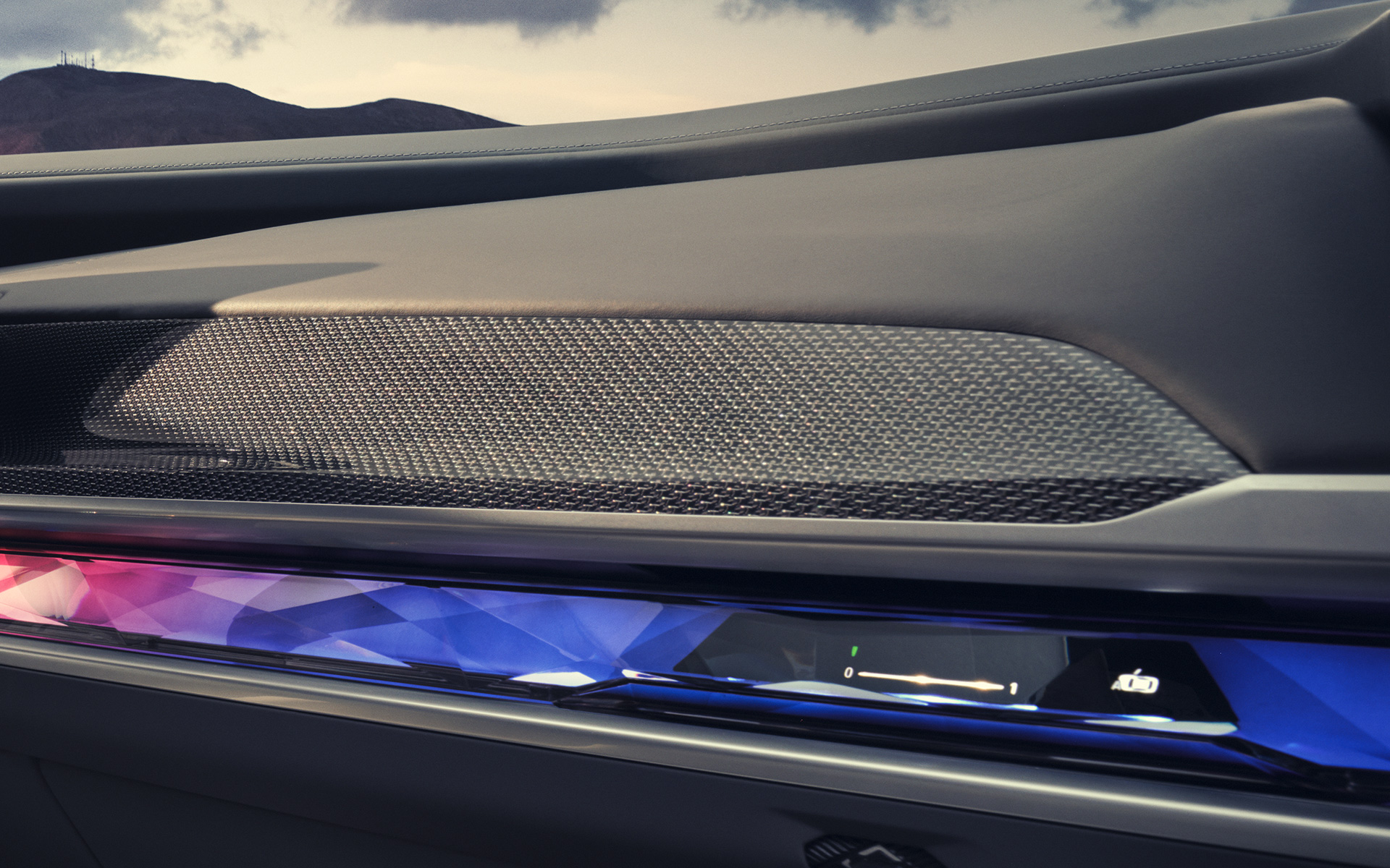 Carbon Fibre M interior trim BMW M760e xDrive Saloon G70 close-up