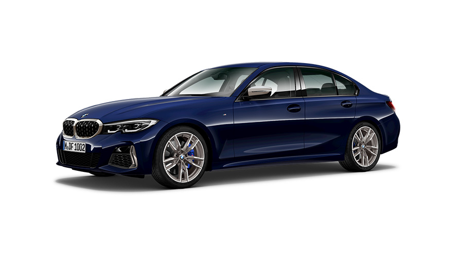 BMW M340i Saloon G20 2019 three-quarter side view BMW M340i Saloon G20 2019 three-quarter side view