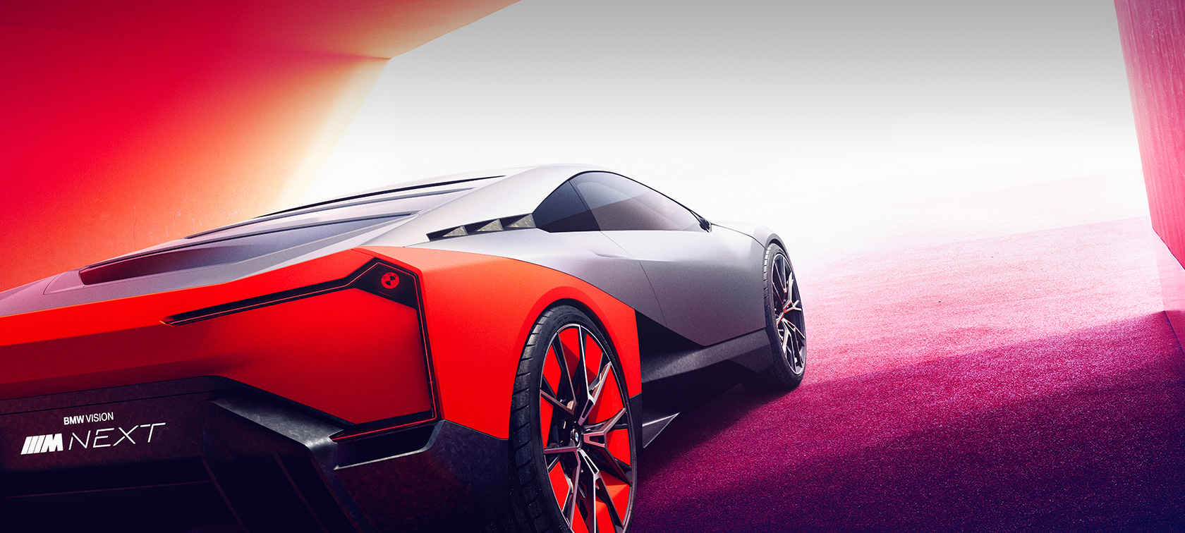 BMW Vision M NEXT, three-quarter rear view, standing BMW Vision M NEXT, three-quarter rear view, standing