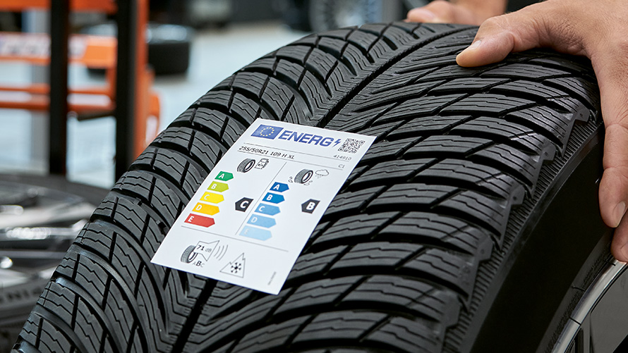 BMW Tyres, tyre tread with label BMW Tyres, tyre tread with label