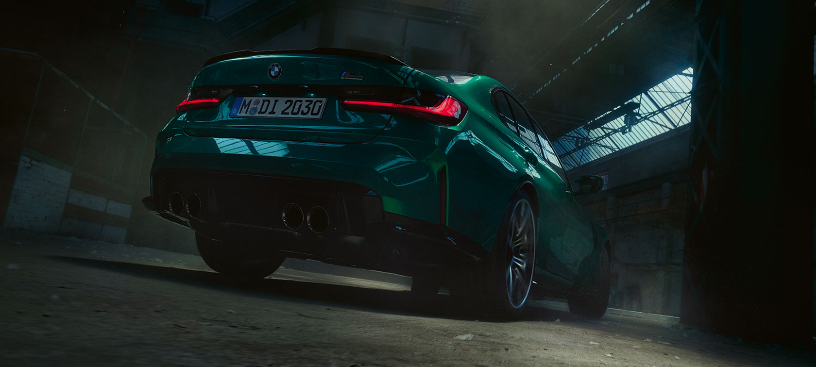 BMW M3 Competition Saloon 2020 three-quarter rear view BMW M3 Competition Saloon 2020 three-quarter rear view