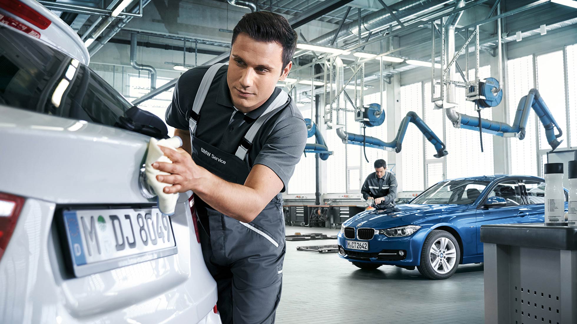 BMW bodywork being polished