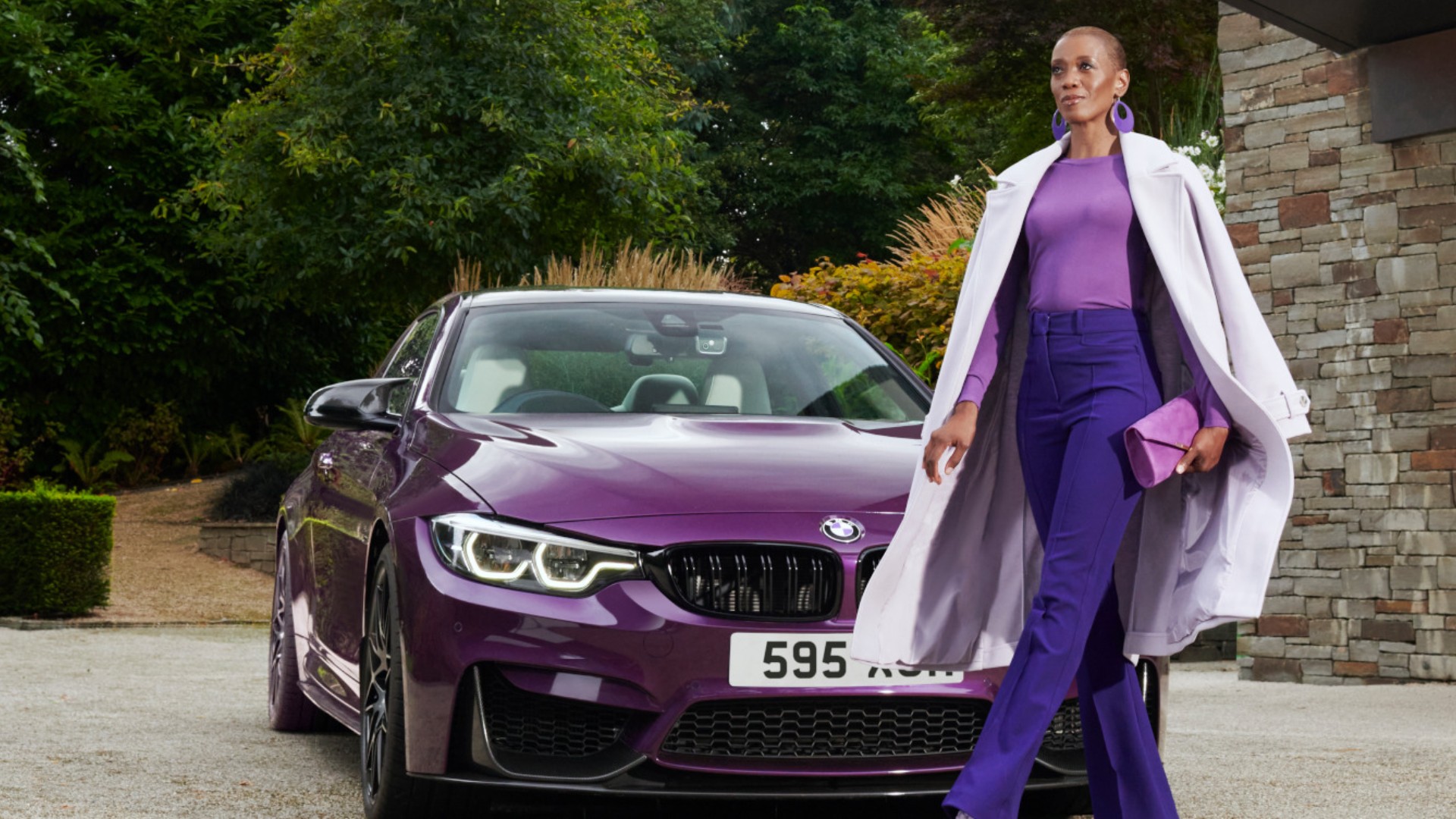 Velvet lady with a BMW